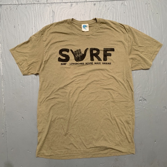 Vintage Surf Longboard House Maui Hawaii Shirt Outdoor Beach Coast Ocean Sea - Picture 1 of 8